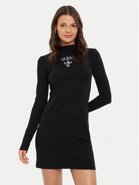 Guess Guess Kleid für den Alltag Colette Jersey V4BK04 KCDH1 Schwarz Regular Fit