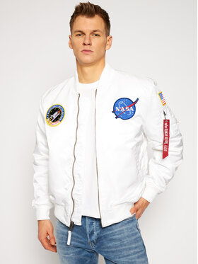 Alpha Industries Alpha Industries Kurtka bomber Ma-1 Vf Nasa 166107 Biały Regular Fit