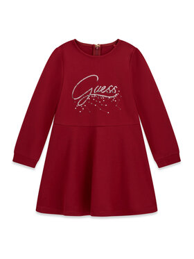 Guess Guess Sukienka codzienna K6BK02 K5928 Czerwony ciemny Regular Fit
