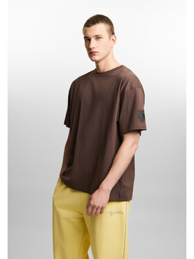 PROSTO. PROSTO. T-Shirt Shield Mini Splash Brązowy Oversize