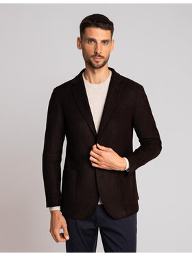 Borgio Borgio Marynarka almenno Brązowy Slim Fit