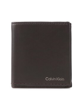 Calvin Klein Calvin Klein Mały Portfel Męski Duo Stitch Trfold 6cc W/Coin K50K510324 Brązowy