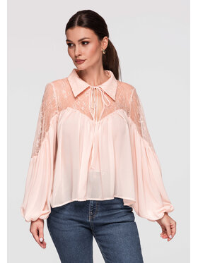 Ombre Ombre Bluzka OW-TS-E0026 Różowy Loose Fit