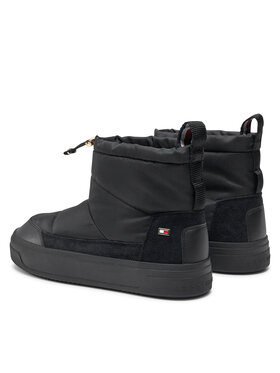 Tommy Hilfiger Škornji Za Sneg Flag Nylon Mini Snowboot FW0FW08334 Črna