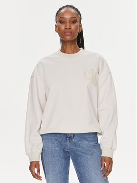 Calvin Klein Jeans Calvin Klein Jeans Mikina Chenille J20J221729 Écru Regular Fit