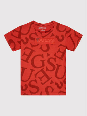Guess Guess T-Shirt L2YI32 K8HM0 Czerwony Regular Fit