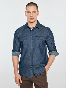 BIG STAR BIG STAR Koszula KOLISERSE Granatowy Basic Fit