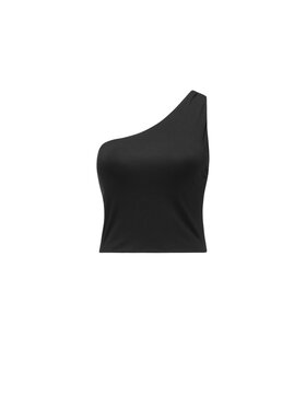 LAGOM LAGOM Top Asymetryczny Czarny Regular Fit