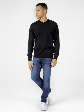 Cross Jeans Cross Jeans Sweter 34157-020 Czarny V-Neck Fit