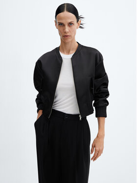 Mango Mango Kurtka bomber Malibu 57078271 Czarny Regular Fit