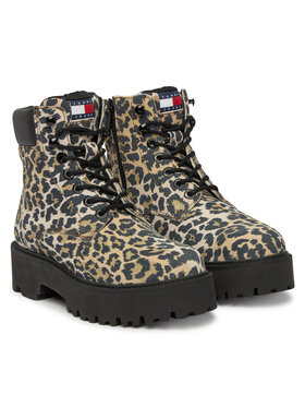Tommy Jeans Tommy Jeans Kotníková obuv Tjw Platform Cheetah Boots EN0EN03140 Hnědá