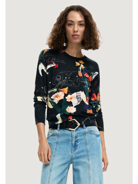 Desigual Desigual Sweter JERS_NANTES_LACROIX Czarny Casual Fit