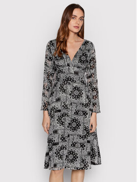 The Kooples The Kooples Ежедневна рокля Bandana FROB24088K Черен Regular Fit