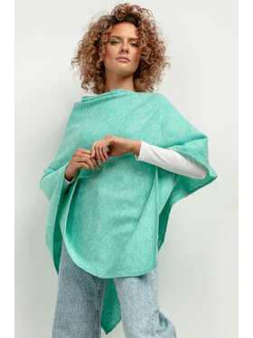 Tessita Tessita Ponczo T419/6/OneSize Turkusowy Loose Fit