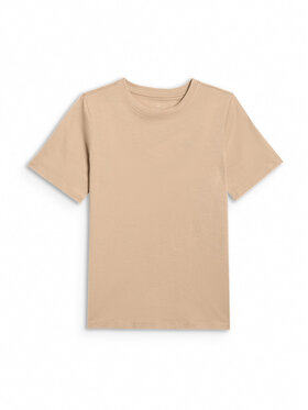 4F 4F T-Shirt BASIC+ Beżowy Regular Fit