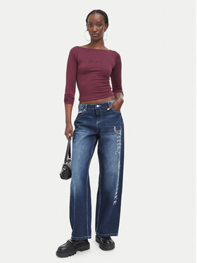Juicy Couture Juicy Couture Bluzka JCWCT226329 Bordowy Slim Fit