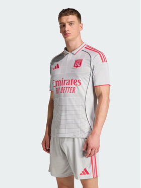 adidas adidas Koszulka techniczna Olympique Lyon Szary Slim Fit