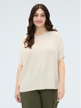 Fiorella Rubino Fiorella Rubino Sweter M250E002272N011 Kremowy Boxy Fit