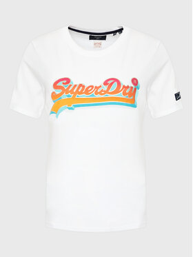 Superdry Superdry Тишърт Vintage Vl Seasonal W1010790A Бял Regular Fit