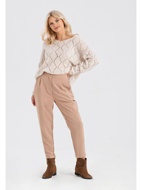 Look Made With Love Look Made With Love Spodnie damskie Look 245 Nature Beżowy Cigarette Fit