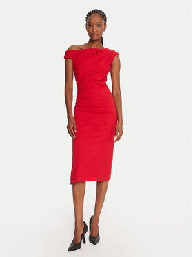 Rinascimento Rinascimento Коктейльна сукня CFC0125334003 Червоний Slim Fit