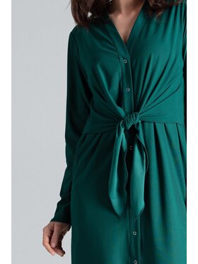 Lenitif Lenitif Sukienka L031 Zielony Regular Fit