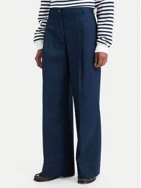Tommy Hilfiger Tommy Hilfiger Pantaloni din material Dressing WW0WW50135 Bleumarin Wide Leg