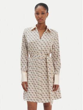 Guess Guess Rochie tip cămașă W6RK90 WF1T2 Bej Regular Fit