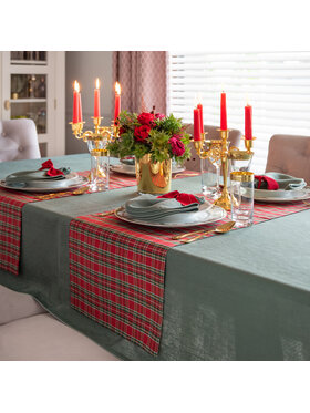 Roseberry Home Roseberry Home Bieżnik Red Tartan Czerwony