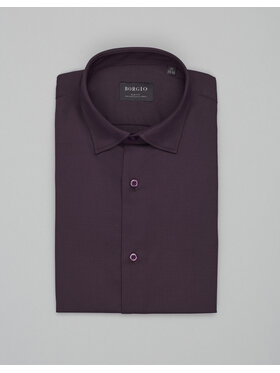 Borgio Borgio Koszula modigliana_00538 Fioletowy Slim Fit