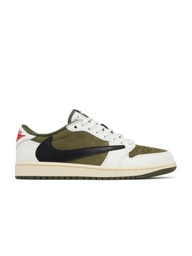 Nike Nike Sneakersy Travis Scott x Air Jordan 1 Low Medium Olive Zielony