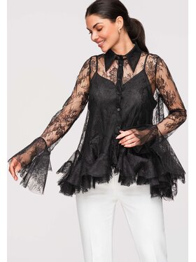 Ombre Ombre Koszula OW-SH-E0003 Czarny Loose Fit