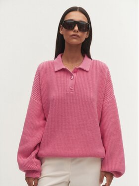 Le Collet Le Collet Sweter ZURI Różowy Oversize