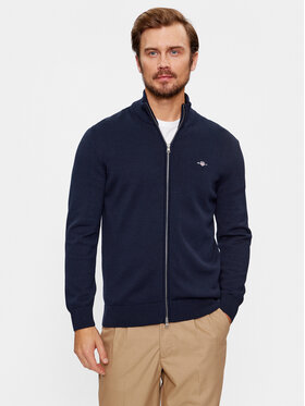 Gant Gant Pletena jopica Casual Cotton Zip 8030164 Mornarsko modra Regular Fit