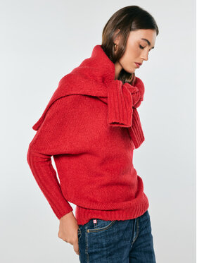 BIG STAR BIG STAR Sweter MAYAMIKOS Czerwony Oversize