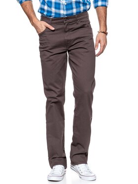 Wrangler Wrangler Spodnie materiałowe TEXAS Brązowy Straight Fit