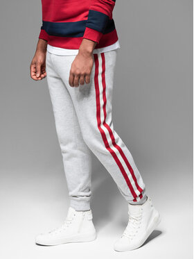 Ombre Ombre Spodnie dresowe OM-PASK-0258 Szary Regular Fit