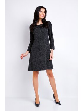 Awama Awama Sukienka dzianinowa A162 Szary Basic Fit