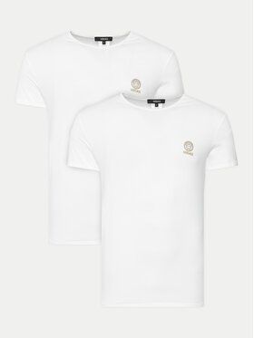 Versace Versace Set 2 tricouri AU10193 1A10011 Alb Slim Fit