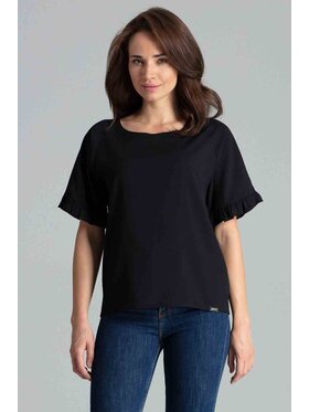 Lenitif Lenitif Bluzka L052 Czarny Regular Fit