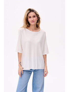 blue shadow blue shadow Bluzka 6118-1 Écru Regular Fit