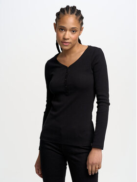 BIG STAR BIG STAR Bluzka nathalie_906 Czarny Slim Fit