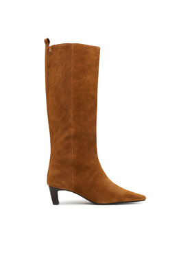 Tommy Hilfiger Tommy Hilfiger Stivali Kitten Heel Suede High Boot FW0FW09655 Marrone chiaro