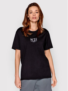 N°21 N°21 T-Shirt 22E N2M0 F051 6322 Czarny Relaxed Fit