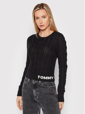 Tommy Jeans Tommy Jeans Sweter Cable DW0DW11004 Czarny Regular Fit