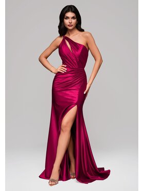 Ombre Ombre Sukienka wieczorowa LA-OM-DLR143 Bordowy Regular Fit