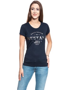 Mustang Mustang T-Shirt ALEXIA C PRINT Niebieski Slim Fit
