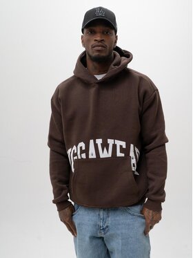 Jigga Wear Jigga Wear Bluza Szeroka Luźna Oversize Męska Brązowa Jigga College XL Brązowy Overshirt Fit