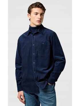 Wrangler Wrangler Koszula 1 Pkt Corduroy Shirt Niebieski Regular Fit