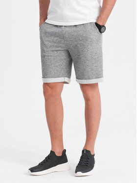 Ombre Ombre Šortky z materiálu OM-SRSK-0116 Šedá Loose Fit